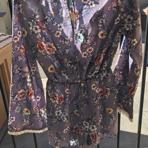Floral long sleeve romper